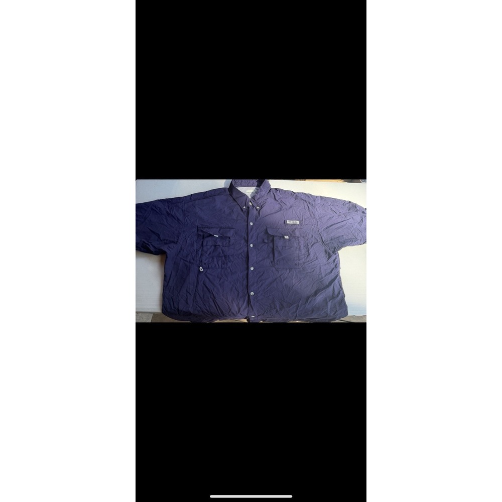Columbia Sportswear Company Purple PFG Button Down Shirt Size XL